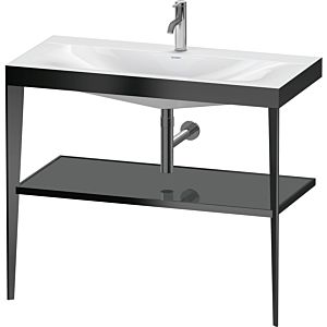Duravit XViu washbasin combination XV4716OB289 100 x 48 cm, 2000 tap hole, flannel gray high gloss, with metal console, matt black