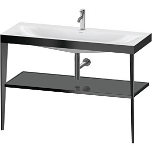 Duravit XViu washbasin combination XV4717OB289 120 x 48 cm, 2000 tap hole, flannel gray high gloss, with metal console, matt black