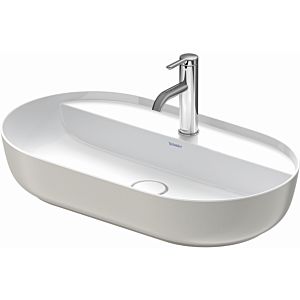 Duravit Luv washbasin 03807023001 70x40cm, ground, 2000 hole, without overflow, with tap hole bench, white/grey satin WonderGliss
