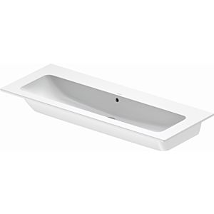 Duravit Me by Starck furniture washbasin 2361123260 123 x 49 cm, without tap hole, with overflow, with tap platform, white silk matt