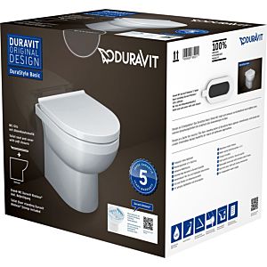 Duravit No. 1 Stand-Tiefspül-WC Set 41840900A1 mit WC-Sitz, rimless, weiß