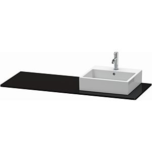 Duravit XSquare console XS060GR4040 140x55cm, with 2000 cutout, right, black high gloss