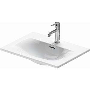 Duravit Viu 03856000001 match1 2000 hole, white WonderGliss, 60x45cm, with overflow, without tap hole bank