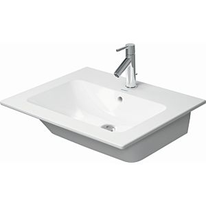 Duravit Me by Starck vasque pour meuble 23366332601 63 x 49 cm, blanc mat, WonderGliss, sans trou pour robinet, avec trop-plein, avec banc pour robinet