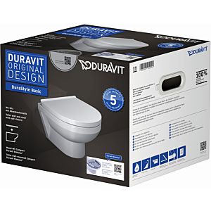 Duravit no. 2000 Compact WC set 45750900A1 rimless, with Compact WC , WC seat