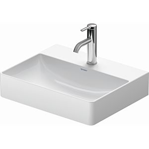 Duravit DuraSquare lavabo 2356500070 50x40cm, sans trop-plein, avec plage de robinetterie, sans trou pour robinetterie, blanc