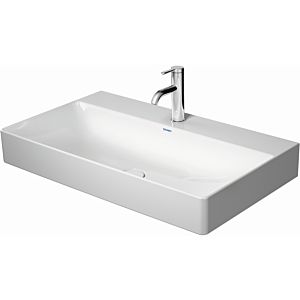 Duravit DuraSquare furniture washbasin sanded 23538000731 80 x 47 cm, without overflow, with tap platform, 3 tap holes, white WonderGliss