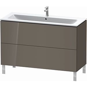 Duravit L-Cube vanity unit LC662808989 122 x 48, 2000 cm, flannel gray high gloss, 2 pull-outs, standing