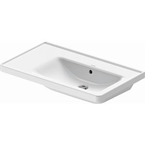 Duravit D-Neo meuble vasque 2370800060 80 x 48 cm, sans trou pour robinet, asymétrique, vasque à droite, avec trop-plein, avec banc pour robinet