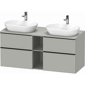 Duravit D-Neo DE4970B0707 140 x 55 cm, Concrete Gray Matt , wall-mounted, 4 drawers, 2000 console panel, basin on both sides