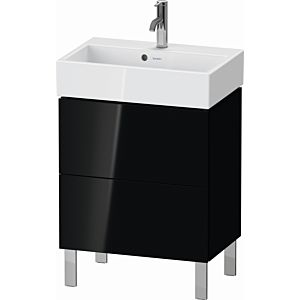 Duravit L-Cube meuble sous-vasque LC667904040 58,4x39,1x58,2cm, 2 tiroirs, debout, noir brillant