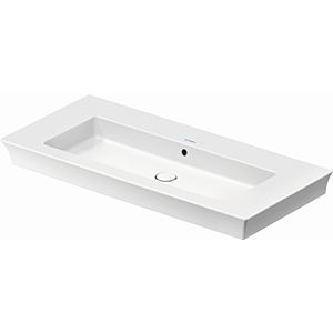 Duravit White Tulip furniture washbasin 2363100060 105 x 49 cm, without tap hole, with overflow, with tap hole bench