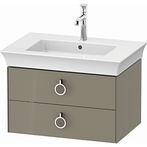 Duravit White Tulip vanity unit WT43510H2H2 68.4 x 45.8 cm, stone gray high gloss, wall-hung, 2 drawers with handles
