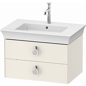 Duravit White Tulip vanity unit WT43510H4H4 68.4 x 45.8 cm, Nordic White High Gloss , wall-hung, 2 drawers with handles