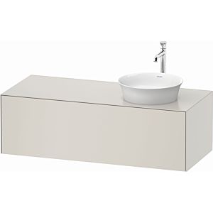 Duravit White Tulip WT4977R3939 130 x 55 cm, Nordic Weiß Seidenmatt , wall-mounted, 2000 pull-out, 2000 console plate, basin on the right