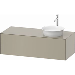 Duravit White Tulip WT4977R6060 130 x 55 cm, Taupe Seidenmatt , wall-mounted, 2000 pull-out, 2000 console plate, basin on the right