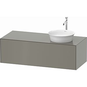 Duravit White Tulip WT4977R9292 130 x 55 cm, Steingrau Seidenmatt , wall-mounted, 2000 pull-out, 2000 console plate, basin on the right