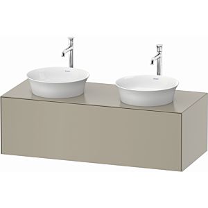Duravit White Tulip vanity unit WT4978B6060 130 x 55 cm, Taupe Seidenmatt , wall- 2000 , match3 pull-out, 2000 console plate, basin on both sides