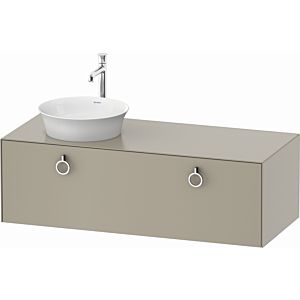 Duravit White Tulip vanity unit WT4982L6060 130 x 55 cm, Taupe Seidenmatt , wall- 2000 , match3 pull-out with handle, basin on the left