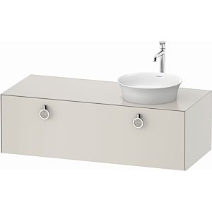 Duravit White Tulip WT4982R3939 130 x 55 cm, Nordic Weiß Seidenmatt , wall-mounted, 2000 pull-out with handle, basin on the right