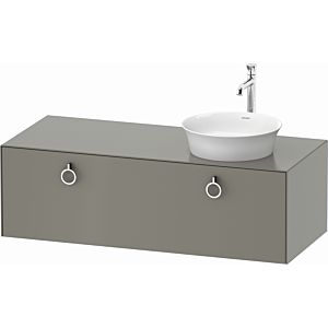 Duravit White Tulip WT4982R9292 130 x 55 cm, Steingrau Seidenmatt , wall-mounted, 2000 pull-out with handle, basin on the right