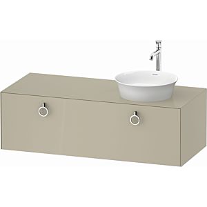 Duravit White Tulip WT4982RH3H3 130 x 55 cm, Taupe Hochglanz , wall-mounted, 2000 pull-out with handle, basin on the right