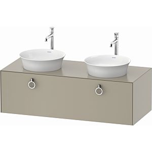 Duravit White Tulip vanity unit WT4983B6060 130 x 55 cm, Taupe Seidenmatt , wall- 2000 , match3 pull-out with handle, basin on both sides