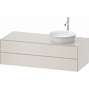 Duravit White Tulip WT4987R3939 130 x 55 cm, Nordic Weiß Seidenmatt , wall-mounted, 801 drawers, 2000 console panel, basin on the right