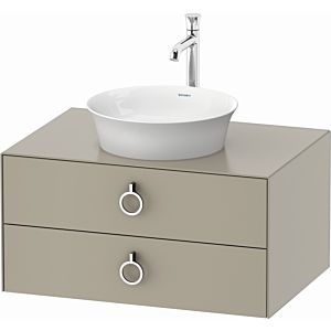 Duravit White Tulip vanity unit WT499006060 80 x 55 cm, Taupe Seidenmatt , wall-hung, 2 drawers with handle, 2000 console plate