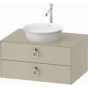 Duravit White Tulip vanity unit WT49900H3H3 80 x 55 cm, Taupe high gloss, wall-hung, 2 drawers with handle, 2000 console plate