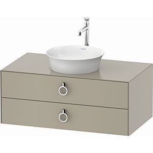 Duravit White Tulip vanity unit WT499106060 100 x 55 cm, Taupe Seidenmatt , wall-hung, 2 drawers with handle, 2000 console plate