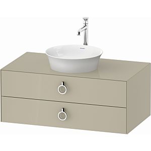 Duravit White Tulip vanity unit WT49910H3H3 100 x 55 cm, Taupe high gloss, wall-mounted, 2 drawers with handle, 2000 console plate