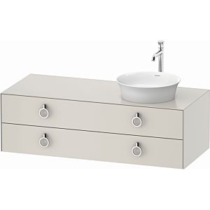 Duravit White Tulip WT4992R3939 130 x 55 cm, Nordic Weiß Seidenmatt , wall-mounted, 801 drawers with handle, basin on the right