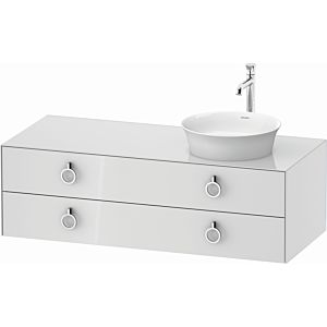 Duravit White Tulip WT4992R8585 130 x 55 cm, White High Gloss , wall-mounted, 801 drawers with handle, basin on the right