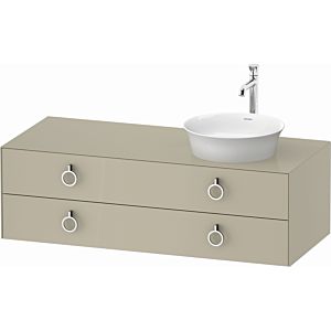 Duravit White Tulip WT4992RH3H3 130 x 55 cm, Taupe Hochglanz , wall-mounted, 801 drawers with handle, basin on the right
