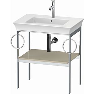 Duravit White Tulip washbasin console WT4546BH3H3 68.4 x 45 cm, Taupe high-gloss, floor-standing, metal, 2 towel rails
