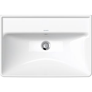 Duravit D-Neo washbasin 23666500601 65cm, white wondergliss, without tap hole with overflow