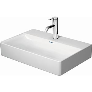 Duravit DuraSquare ground washbasin 2356600073 60x40cm, without overflow, with tap platform, 3 tap holes, white