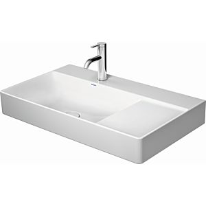 Duravit DuraSquare furniture pallet asymmetrically sanded 23488000731 80 x 47 cm, without overflow, with tap platform, basin on the left, 3 tap holes, white WonderGliss