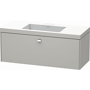 Duravit Brioso c-bonded washbasin with substructure BR4603N1007, 120x48cm concrete gray / chrome, without tap hole