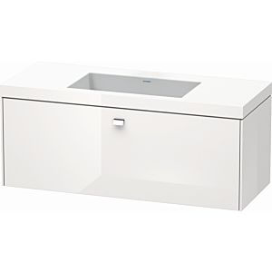 Duravit Brioso c-bonded washbasin with substructure BR4603N1022, 120x48cm white high gloss / chrome w / o tap.