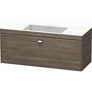Duravit Brioso c-bonded washbasin with substructure BR4603N1051, 120x48, pine terra / chrome, without tap.