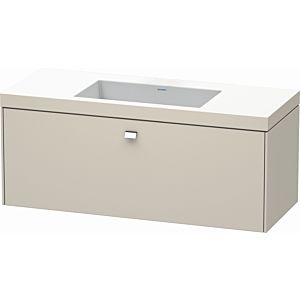 Duravit Brioso c-bonded washbasin with substructure BR4603N1091, 120x48cm, Taupe / chrome, without tap hole