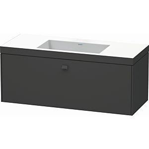 Duravit Brioso c-bonded washbasin with substructure BR4603N4949, 120x48cm, Graphite Matt , without tap hole
