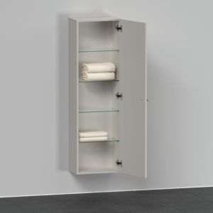 Duravit D-Neo half tall cabinet DE1318R0707 40 x 24 cm, Concrete Gray Matt , 2000 door, right, 4 glass shelves