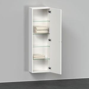 Duravit D-Neo half tall cabinet DE1318R1818 40 x 24 cm, White Matt , 2000 door, right, 4 glass shelves