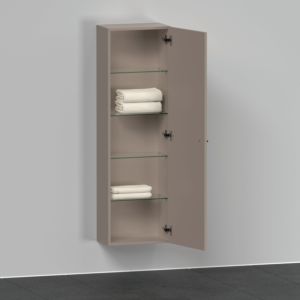 Duravit D-Neo half tall cabinet DE1318R4343 40 x 24 cm, Basalt Matt , 2000 door, right, 4 glass shelves