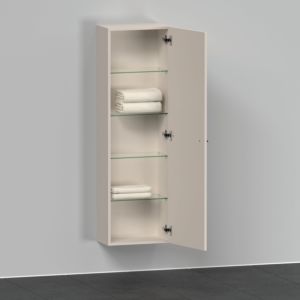 Duravit D-Neo half tall cabinet DE1318R9191 40 x 24 cm, Taupe Matt , 2000 door, right, 4 glass shelves