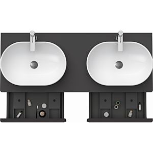 Duravit D-Neo DE4950B4949 140 x 55 cm, Graphite Matt , wall-mounted, 801 , 2000 console plate, basin on both sides