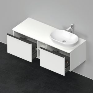 Duravit D-Neo DE4950R1818 140 x 55 cm, White Matt , wall-mounted, 801 , 2000 console plate, basin on the right